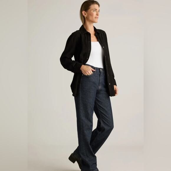 Copied - - Quince NEW 100% Suede Leather Overshirt Woman’s Size Medium Shacket - Picture 2 of 7